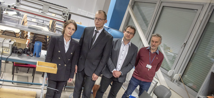 From the left: Marta Żyłka, PhD, Eng., Marcin Biskup, Wojciech Żyłka, PhD, Eng., Zygmunt Szczerba, PhD, Eng., 