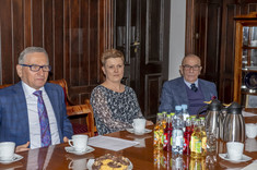 Od lewej: prof. J. Posłuszny, dr S. Pelc, dr W. Gołąbek,